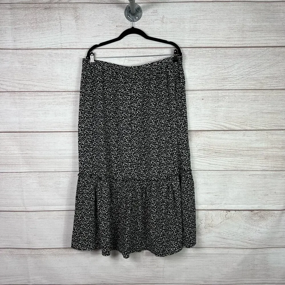 Hayden Plus Size Black & White Speckled Midi Skirt Size 1XL - Picture 5 of 6